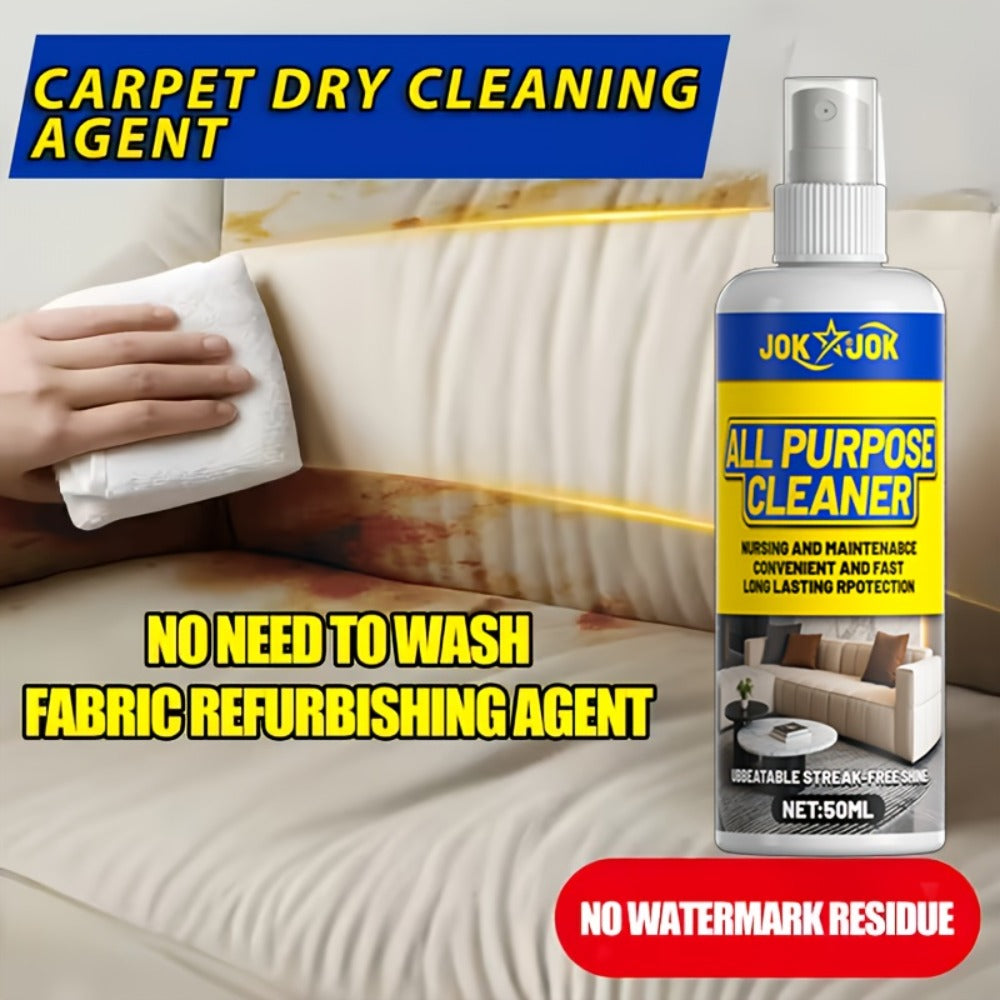 Dry Cleaning Spray for Sofa, Carpet & Leather – Waterless Fabric Stain Remover Spray with Glycerin, Quick Upholstery Cleaner Safe for Indoor Furniture, Bedroom & Living Room Use