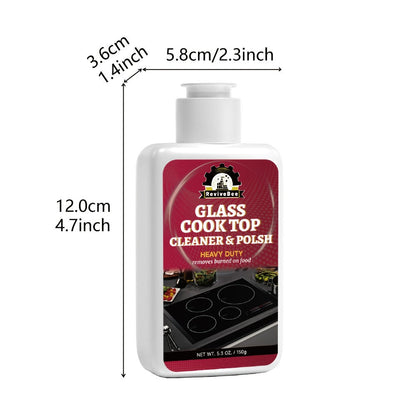 Ceramic Stove Cleaner Gel – Fast-Acting Stovetop Cleaner Removes Burnt-On Grease & Stains Without Scratching, Non-Toxic Non-Irritating Formula for Glass Ceramic Cooktop, Kitchen Cleaning Essentials