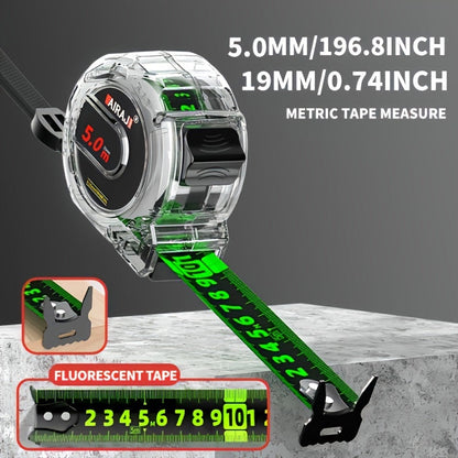 Fluorescent Metric Tape Measure with Wide Blade in 5, 7 or 10-Meter Length and 19 or 25 mm Width