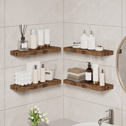 15.8-Inch Floating Wall Shelf Set with Concealed-Style Brackets, Five Finishes and 4- or 8-Piece Options