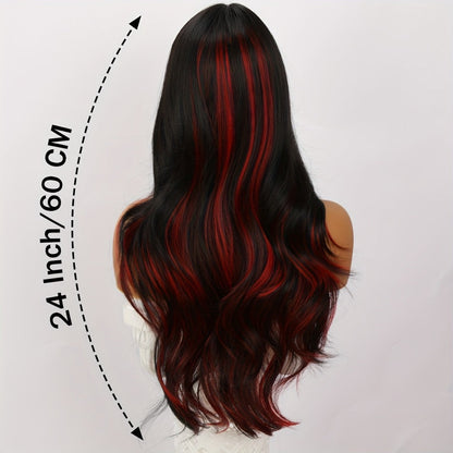Synthetic Wig 24-Inch Mineral Green Ombre Style with Adjustable Rose Mesh Cap and Combs for Cosplay