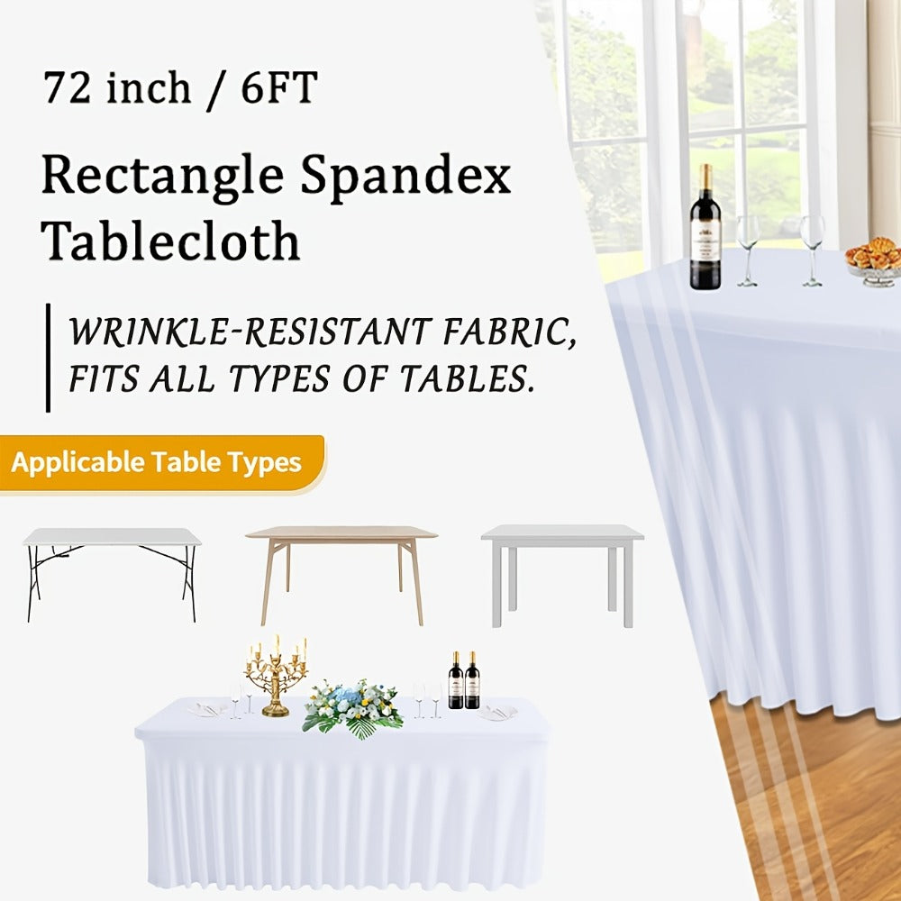 Tablecloth with Skirt for Rectangular Tables, Anti-Wrinkle Table Cover in Black, White & Red, Elegant Table Skirt for Wedding