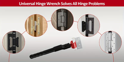 Six-in-One Door Hinge Gap Adjustment Wrench Set with Steel Bender Handle and Six Size Heads