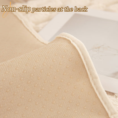 Sofa Cover 35.5-Inch Fuzzy Polyester Single-Piece Pad with Silicone Non-Slip Backing for 2 to 4 Seats