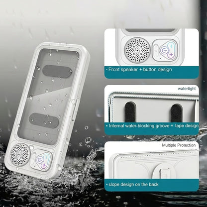 Shower Phone Holder with Bluetooth Speaker Built-In, 360-Degree Rotation Mount, Universal Fit for All Phones