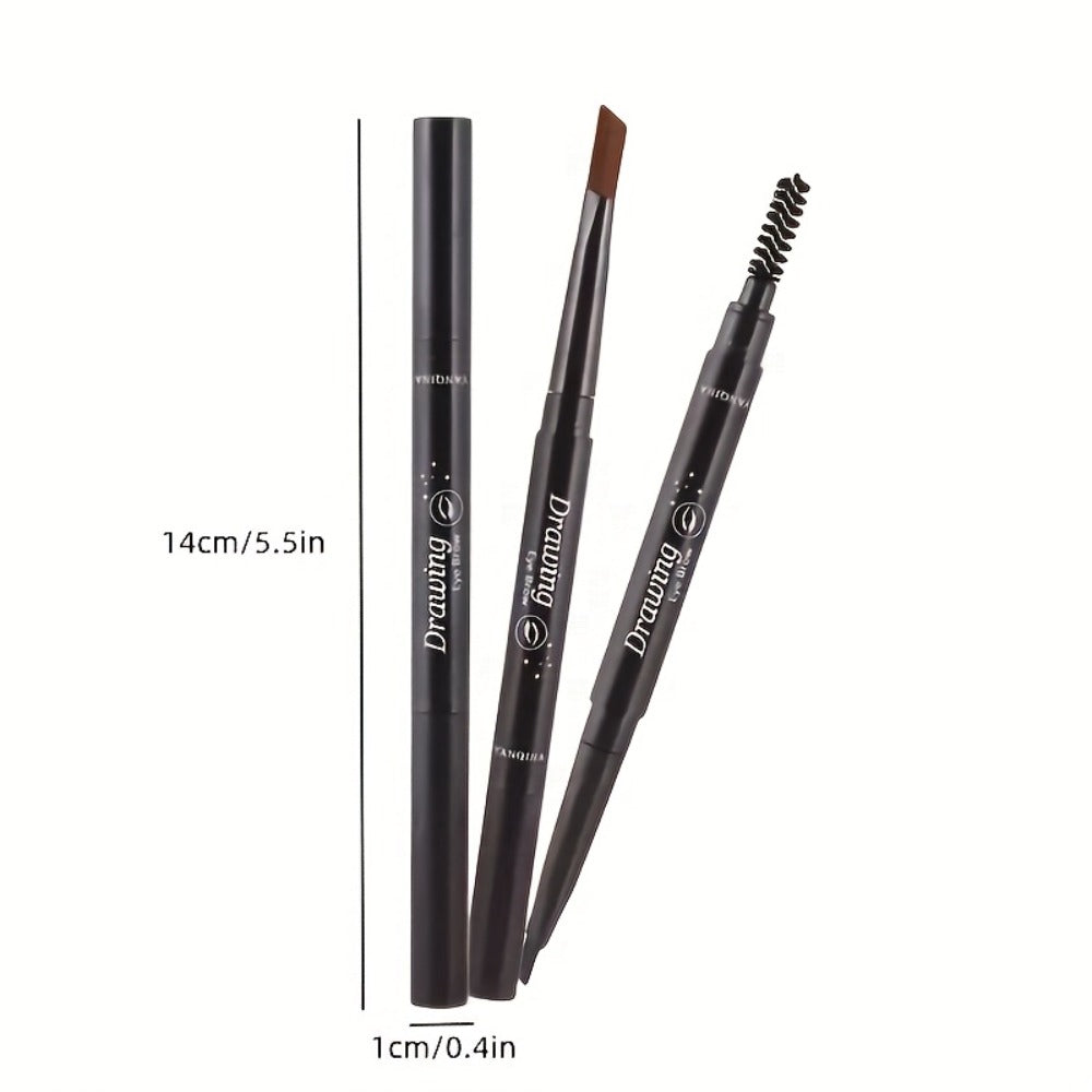12-Pack Automatic Eyebrow Pencils with Angled Tips, Spoolie Ends and Four Brown-to-Black Color Options