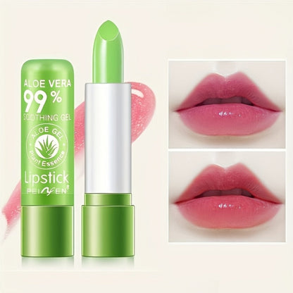 Aloe Vera Magic Lip Balm 6 Pack Green to Pink — Color Changing Temperature-Sensitive Formula, Moisturizing Soothing Natural Tint, Long-Lasting Hydration Lip Care for Women & Girls
