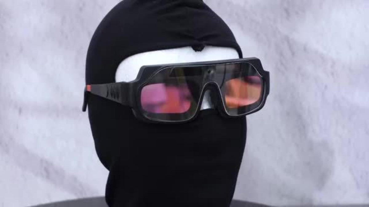 Auto-Darkening Welding Goggles True Color Lens – Anti-Glare Safety Glasses for TIG MIG MMA Plasma Welding, Photochromic Flame-Retardant Fiberglass Frame, Lightweight with Elastic Headband