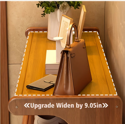 Shoe Rack Wood-Grain Freestanding Organizer with 3-Tier, 5-Tier or 6-Tier Brown Height Options