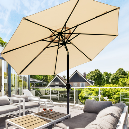 Market Umbrella 9FT Patio Outdoor Table Umbrella with Vent & Base