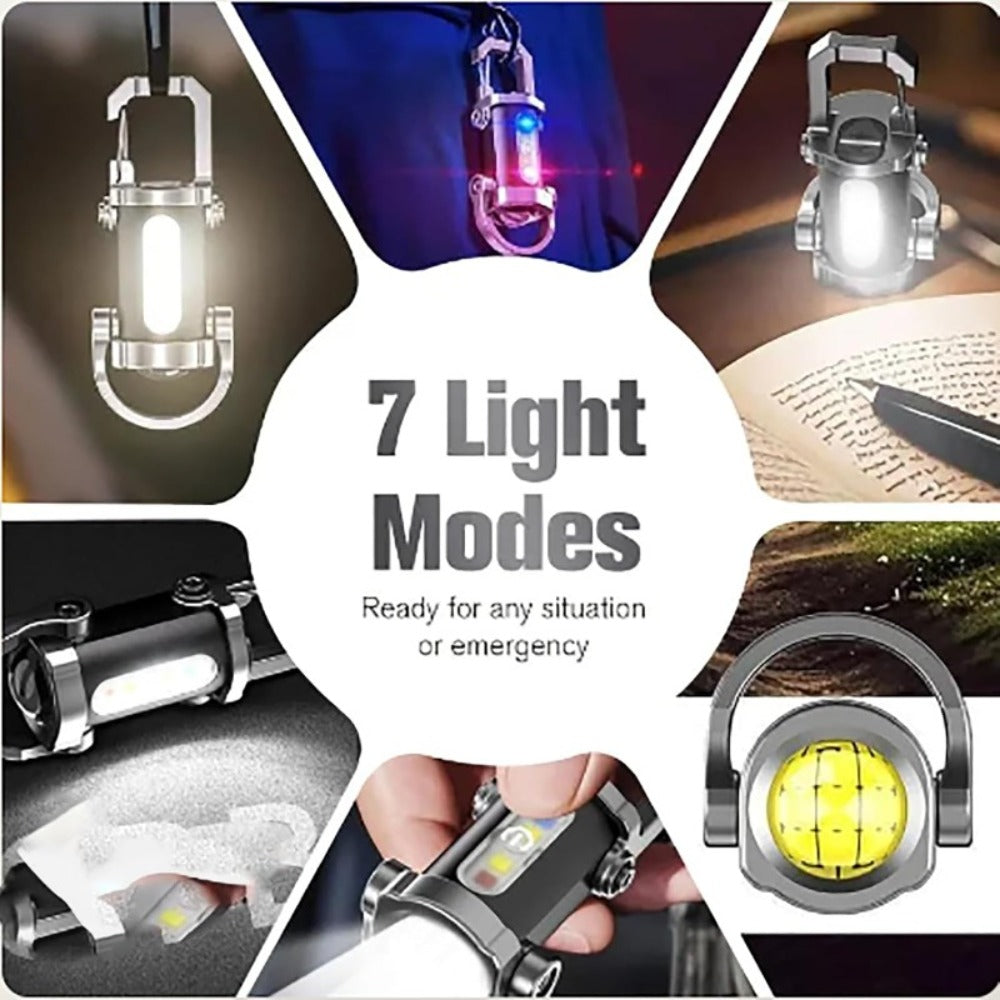 Flashlight 1200-Lumen Keychain 4-Pack with Seven Modes, USB-C Charging and Phone Power Output