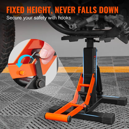 Hydraulic Motorcycle Lift Table 440 LBS Capacity Adjustable Height Repair Stand for Dirt Bike Pit Bike ATV - Smooth Elevation Maintenance Jack
