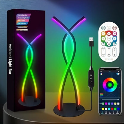 RGB Gaming Desk Lamp with App Control & Music Sync – 18-Key Remote, LED Light Bars, TV Backlight & Night Light, USB Powered Alien Ambient Lamp for Gaming Setup, Streaming & Desk Decor