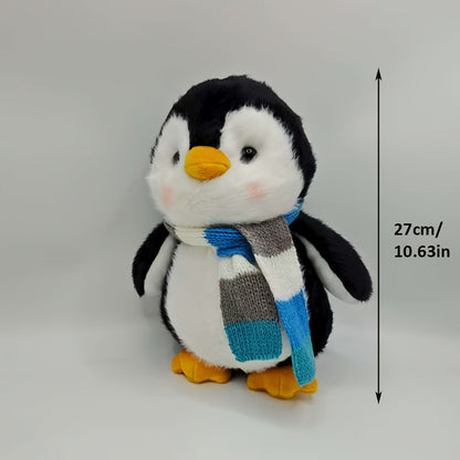 Stuffed Animal Scarf Penguin with Blue or Yellow Accessory Option and One-Piece Configuration