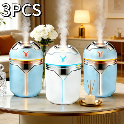 Humidifier 3-Piece Mini Set with Adjustable Spray, Color Lighting and White-Blue Combinations