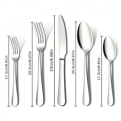 Stainless Steel Silverware Set 20 or 60 Piece – Heavy Duty Commercial Grade, Dishwasher Safe, Rust-Proof & Non-Toxic Bulk Kitchen Tableware with Gift Box for Restaurant, Wedding & Home
