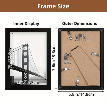 Black Picture Frame Set with 12 or 24 Frames in 4 x 6, 5 x 7 or 8 x 10-Inch Checkout Sizes