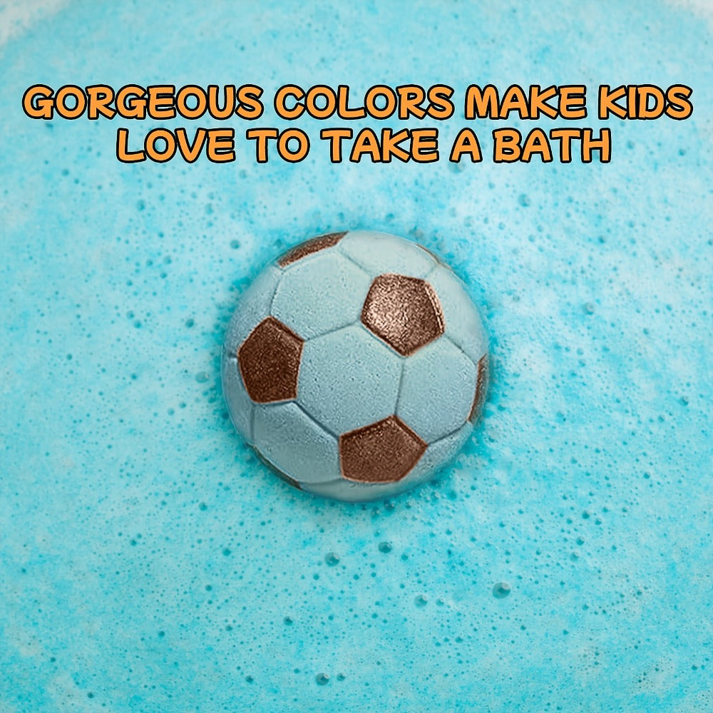 Soccer Ball Bath Bombs Gift Set 9 Pcs with Surprise Toys Inside - Lavender Scent Handmade Fizzy Bath Balls