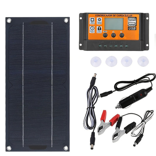 Solar Panel Kit High-Power with 100A Controller Extension Cable for RV Camping Outdoor Portable Power Station Solar Energy Off-Grid Power Supply