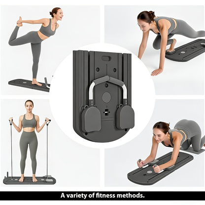 ABS Pilates Slide Board 8-in-1 Foldable – Abdominal & Core Strength Training Home Gym Equipment, Portable Multi-Function Fitness Board for Full Body Workout