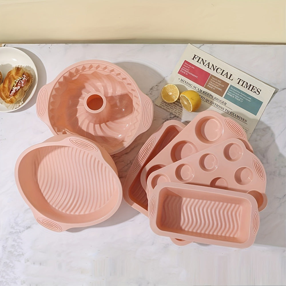 Baking Pan Set Nonstick Carbon Steel Cookie Sheets Roasting Pans Round Cake Muffin Pizza for Home Cooking, Dining and Outdoor Meals