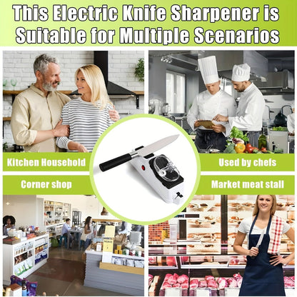 USB-Powered Electric Knife Sharpener with Five Double-Sided Stones and Clear Protective Cover