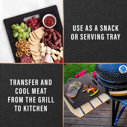 Plastic Cutting Board Set 3 Piece – BPA-Free Kitchen Chopping Boards with Easy-Grip Handle, Non-Porous Surface, Two-Tone Color-Coded Large Medium Small Sizes for Meat Vegetables Fruits
