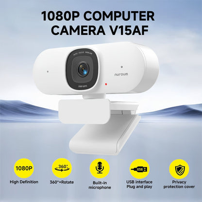 4K Webcam AI Auto Framing True Autofocus with Dual Noise Canceling Mics & 90° FOV – NUROUM V11/V15/V32 Plug and Play USB Camera for Zoom Meetings, Gaming & Home Office, 1080P/2K/4K