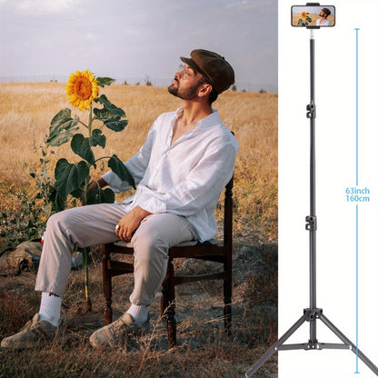 63-Inch Floor Phone Tripod with Two Checkout Models, Adjustable Holder and Optional Gooseneck Arm