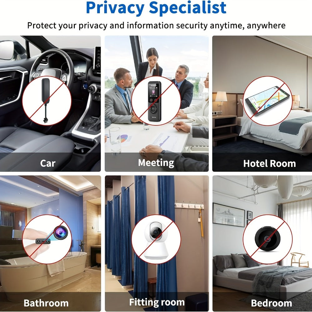 Hidden Camera Detector with OLED Screen – RF Signal & Infrared Anti-Spy Bug Detector, GPS Tracker Finder, Anti-Eavesdropping Scanner for Travel, Hotel, Airbnb, Office & Car Security