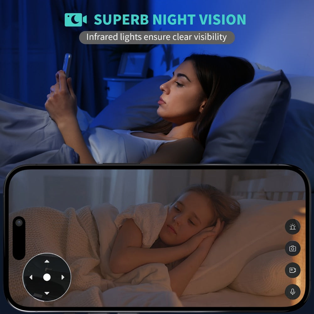 Indoor Security Camera 4MP Dual-Band WiFi Model with 360° Rotation, Night Vision and Two-Way Audio
