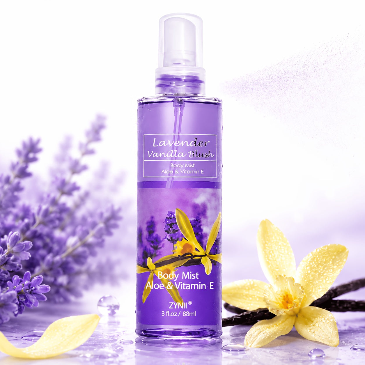 Fragrance Body Mist for Women, Floral, Fruity, Musk & Vanilla Body Spray with Aloe & Vitamin E, 3-8 fl oz