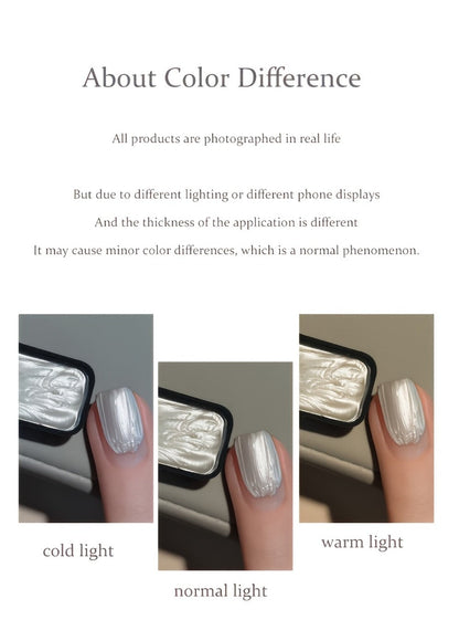 Shimmer Nail Art Gel Nine-Color Grid Palette with Metallic Neutral or Milky Way Color Selection