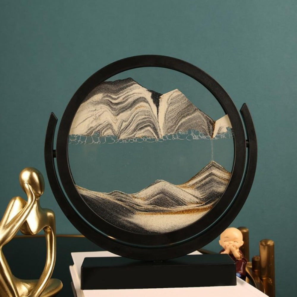 Quicksand Painting Desktop Art Sculpture - Abstract Sand Art Display Frame No Electricity Indoor Outdoor for Garden, Patio and Yard Use