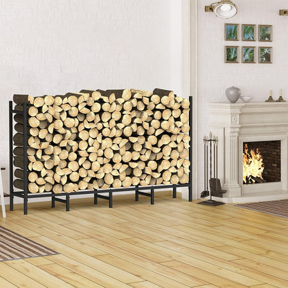Firewood Rack | Heavy Duty Steel Indoor Outdoor Fireplace Patio Deck