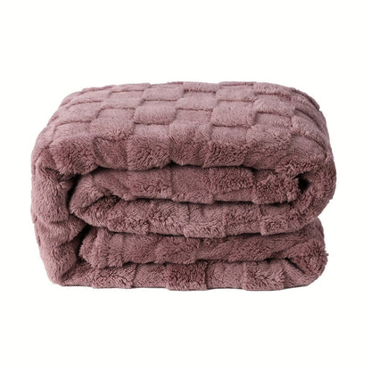Quilted Flannel Throw Blanket – 180-200gsm Soft Warm All-Season Bed Cover, 17 Patterns, Rhinestone & Checker Designs, 2 Sizes