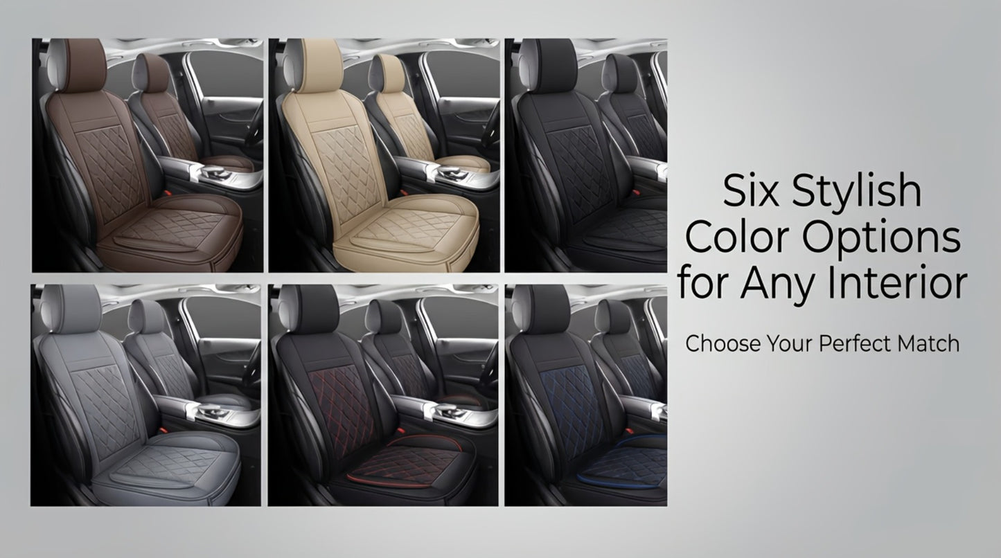 Car Seat Covers Front Pair with Full-Surround High-Back Design and Fifteen Color or Pattern Options