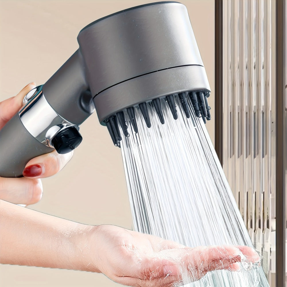 Nine-Piece Handheld Shower Head Set with Three Spray Modes, 59-Inch Hose, Five Cartridges and Wall Bracket