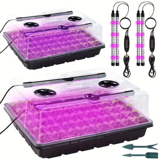 Seed Starter Tray with Grow Light 96 Cell Self-Watering | 10-Level Brightness & Timer | Humidity Dome | Indoor Seedling Kit for Vegetables Flowers Herbs