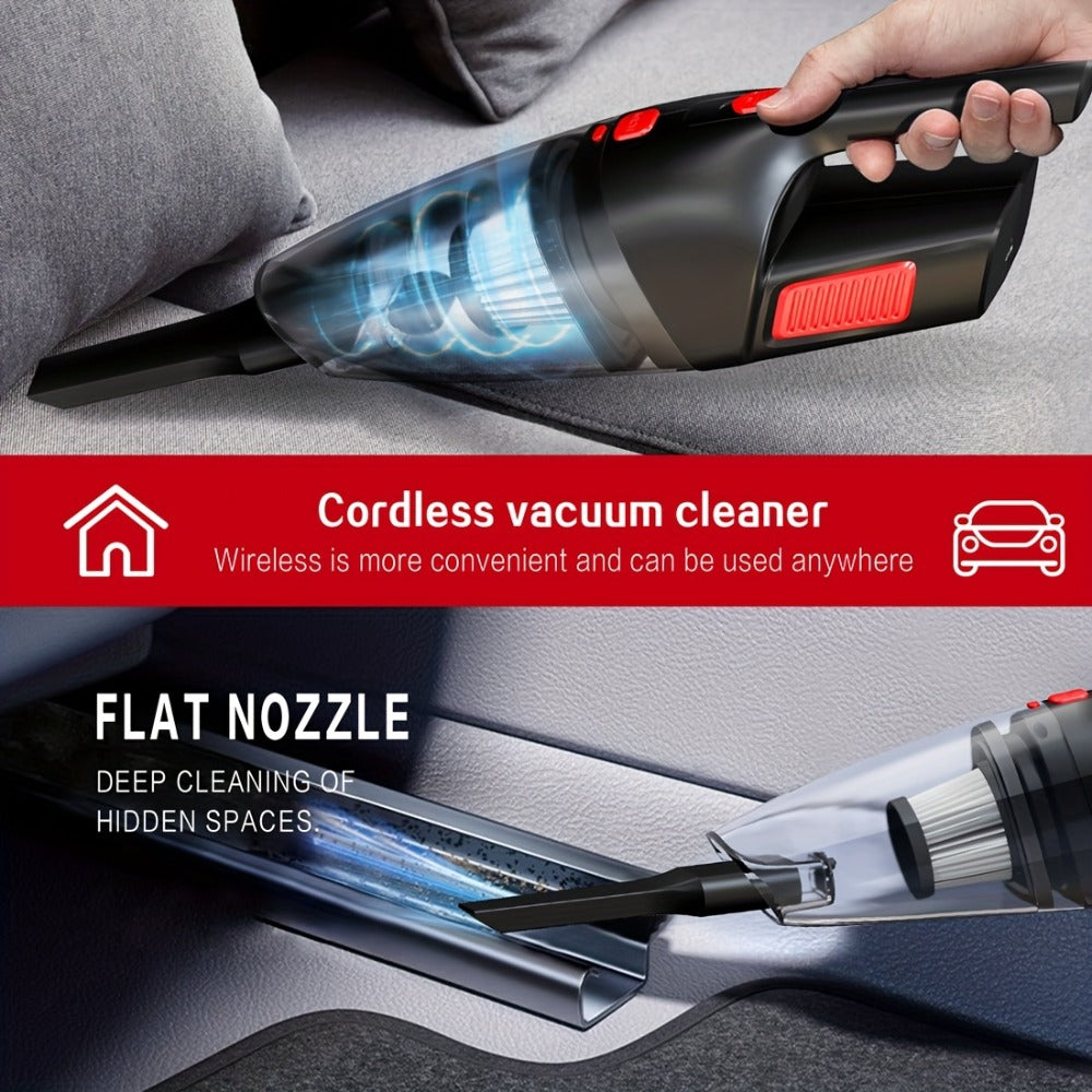 Cordless Handheld Vacuum Cleaner with Three Color Checkouts, Crevice Nozzle and Compact Dust Cup