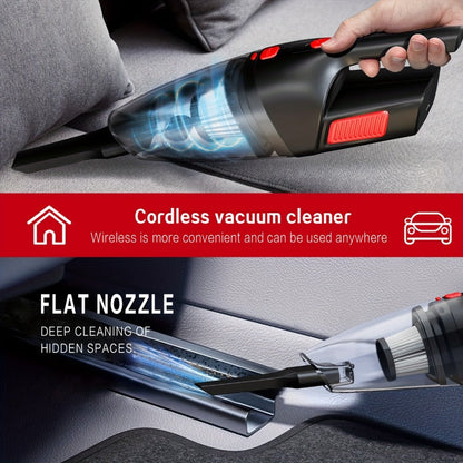Cordless Handheld Vacuum Cleaner with Three Color Checkouts, Crevice Nozzle and Compact Dust Cup