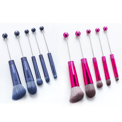 Makeup Brush Set, 10-Piece Bead-Ready ABS Handle Collection with Polyester Bristles and Eleven Color Options