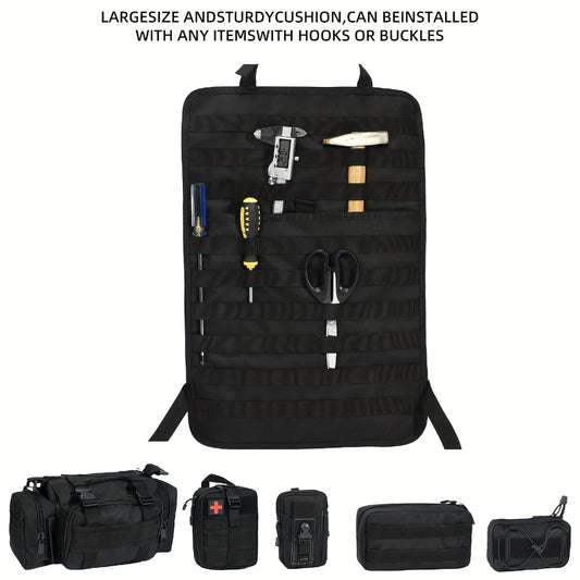 Tactical Car Seat Organizer – MOLLE Nylon Seat Back Storage Bag with 5 Pockets, Front & Rear Seat Protector for Jeep, Truck, SUV | Car Interior Accessories for Men & Women