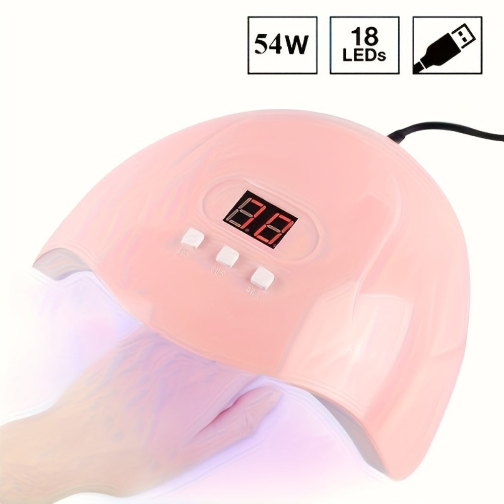 Smart UV LED Gel Nail Lamp with Auto Sensor & LED Countdown Display | Professional Fast Curing Dryer for All Gel Polishes Fingernails Toenails | Salon & Home DIY Manicure Gift for Women