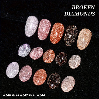 Gel Nail Polish – Glitter Set 5 Colors Pastel Sparkling Diamond Shimmer – Soak-Off LED UV Semi-Permanent Gel Varnish Photo Frame Bottle…