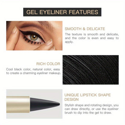 Waterproof Black Eyeliner Pencil Set 3pcs – Long-Lasting Smudge-Proof Matte Eye Liner Precise Single Tip Gentle Formula for Sensitive Eyes All Day Wear Women Gift