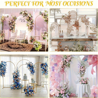 Metal Wedding Arch Backdrop Set 2pcs 7.2FT & 6FT - Heavy Duty Balloon Flower Arch Frame for Weddings Birthdays Eid Ramadan Indoor Outdoor Party Decor