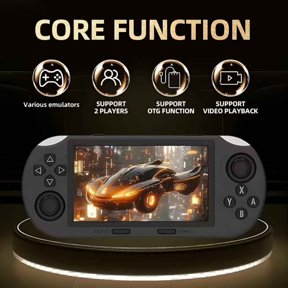 Handheld Game Console SF3000 Blue Console with 4.5-Inch HD Landscape Display, 64GB Options, 3000mAh Battery, Linux
