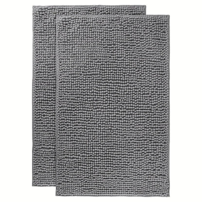 Chenille Bath Rug Extra Thick Soft Absorbent Non-Slip Bathroom Mat Machine Washable, Multiple Sizes & Colors