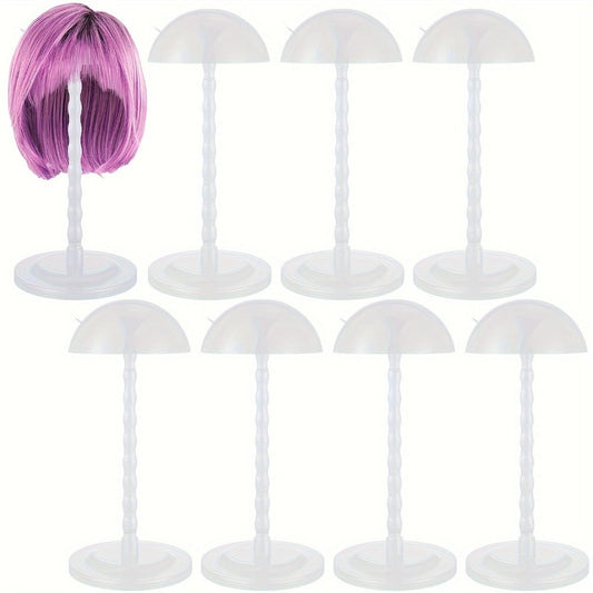 Wig Stand Set 8 Pack Portable Non-Slip Stable Wig Head Holder 13.8 Inch for Styling Storage Display Travel Salon Hat Stand White Rose Black